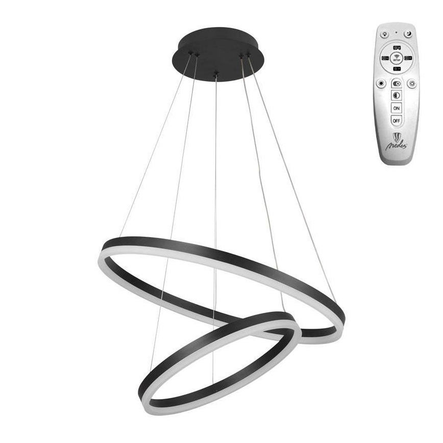 Brilagi - LED Dimmable chandelier on a string CIRCLE LED/70W/230V 3000-6500K black + remote control