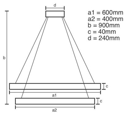Brilagi - LED Dimmable chandelier on a string CIRCLE LED/70W/230V 3000-6500K black + remote control