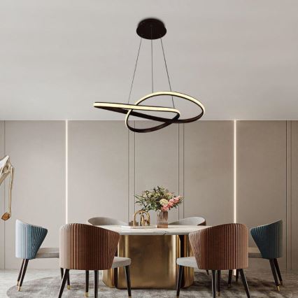 Brilagi - LED Dimmable chandelier on a string COSMOWAVE LED/70W/230V 3000-6500K brown + remote control