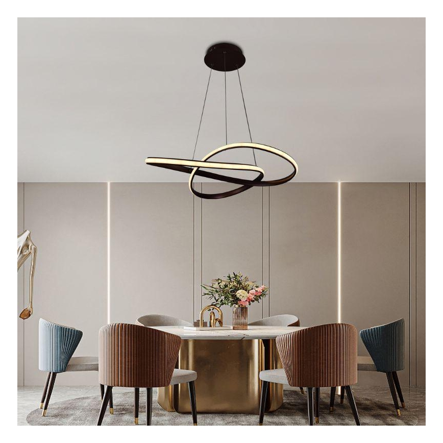 Brilagi - LED Dimmable chandelier on a string COSMOWAVE LED/70W/230V 3000-6500K brown + remote control