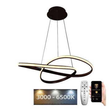 Brilagi - LED Dimmable chandelier on a string COSMOWAVE LED/70W/230V 3000-6500K brown + remote control