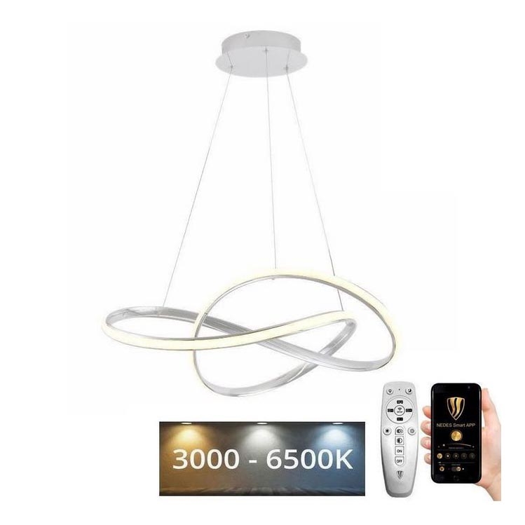 Brilagi - LED Dimmable chandelier on a string COSMOWAVE LED/70W/230V 3000-6500K white + remote control