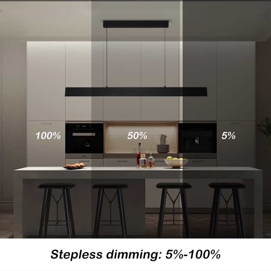Brilagi - LED Dimmable chandelier on a string SLIMLINE LED/40W/230V 3000-6000K black + remote control