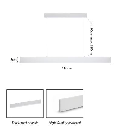 Brilagi - LED Dimmable chandelier on a string SLIMLINE LED/40W/230V 3000-6000K white + remote control