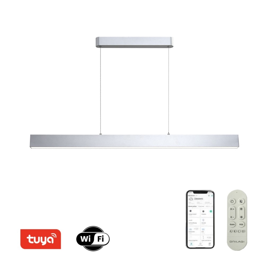 Brilagi - LED Dimmable chandelier on a string SLEEKLINE SMART LED/40W/230V 3000-6000K Wi-Fi Tuya silver + remote control