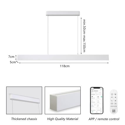 Brilagi - LED Dimmable chandelier on a string SLEEKLINE SMART LED/40W/230V 3000-6000K Wi-Fi Tuya white + remote control
