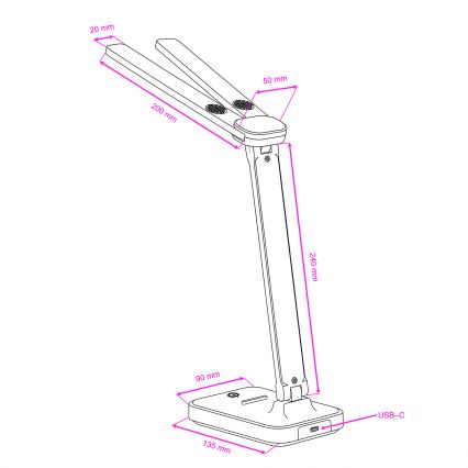BRILAGI - LED Dimmable Desk Lamp MODO DUO LED/8W/5V 3000/4000/6500K Black