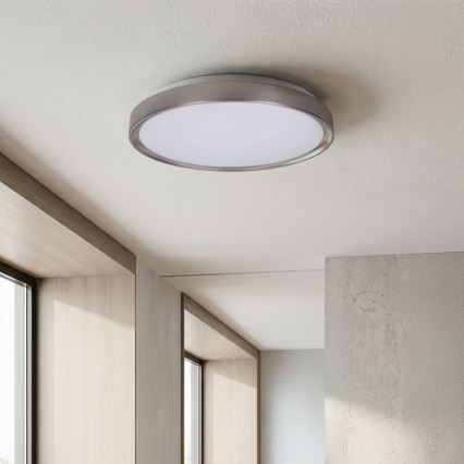 Brilagi - LED Dimmable Ceiling Light FANCIA LED/48W/230V 3000-6500K Ø 39 cm silver + remote control