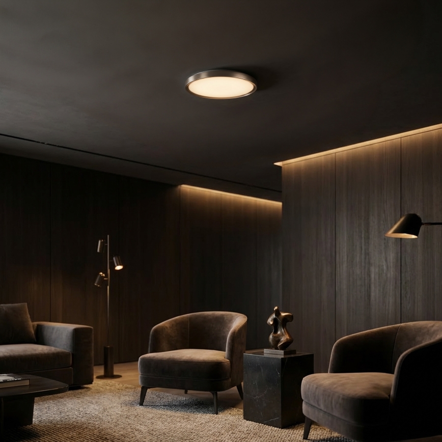 Brilagi - LED Dimmable Ceiling Light FANCIA LED/48W/230V 3000-6500K Ø 39 cm silver + remote control
