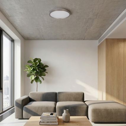 Brilagi - LED Dimmable Ceiling Light FANCIA LED/48W/230V 3000-6500K Ø 39 cm silver + remote control