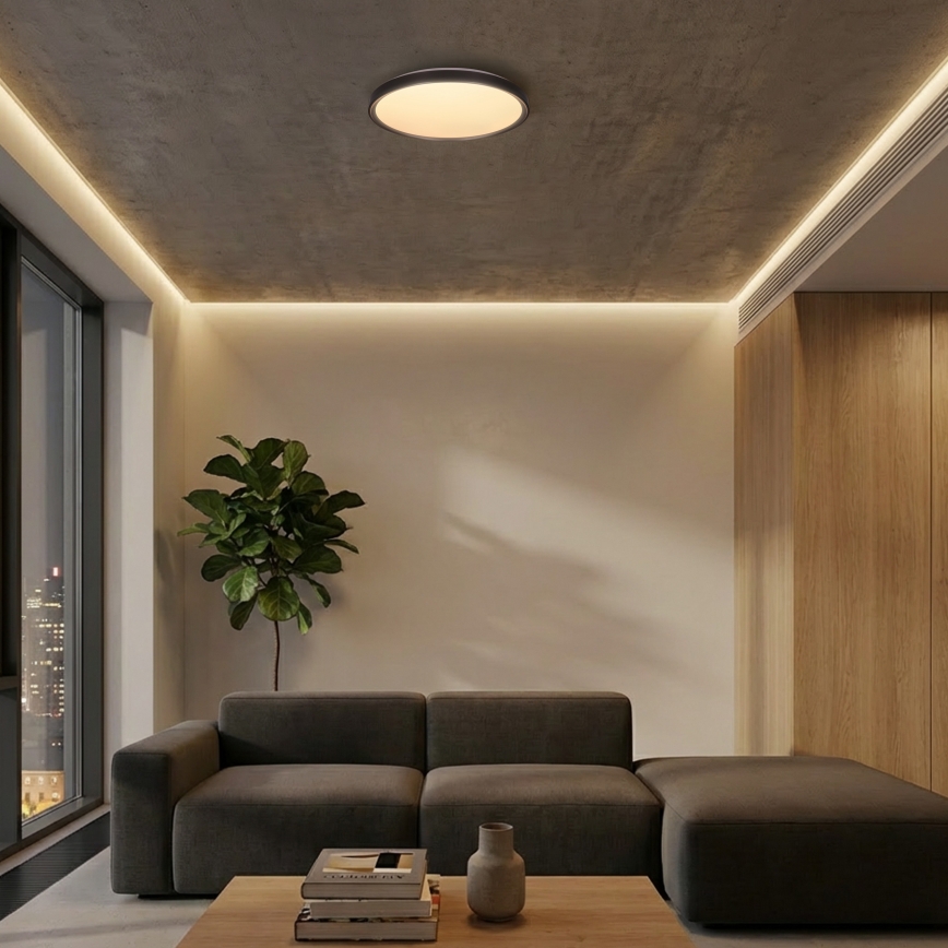 Brilagi - LED Dimmable Ceiling Light FANCIA LED/48W/230V 3000-6500K Ø 39 cm silver + remote control