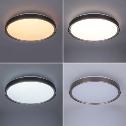 Brilagi - LED Dimmable Ceiling Light FANCIA LED/48W/230V 3000-6500K Ø 39 cm silver + remote control