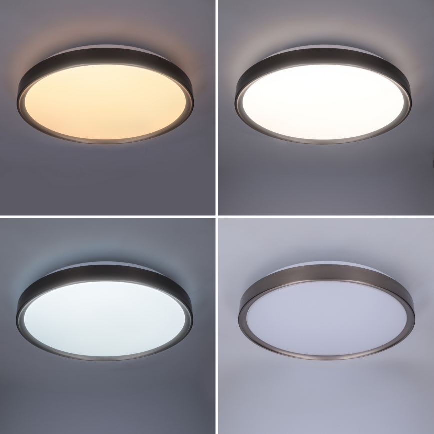 Brilagi - LED Dimmable Ceiling Light FANCIA LED/48W/230V 3000-6500K Ø 39 cm silver + remote control