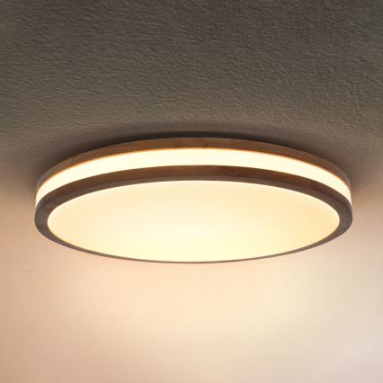Brilagi - Dimmable LED Ceiling Light MOLINA LED/72W/230V 3000-6500K Oak Ø 78 cm + Remote Control