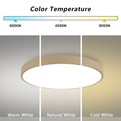 Brilagi - LED Dimmable Ceiling Light POOL SMART LED/100W/230V 3000-6000K 80 cm beige Tuya Wi-Fi + remote control