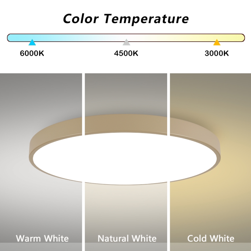 Brilagi - LED Dimmable ceiling light POOL SMART LED/128W/230V 3000-6000K 100 cm beige Wi-Fi Tuya + remote control