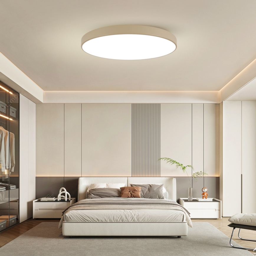 Brilagi - LED Dimmable ceiling light POOL SMART LED/128W/230V 3000-6000K 100 cm beige Wi-Fi Tuya + remote control