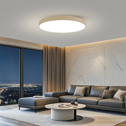 Brilagi - LED Dimmable ceiling light POOL SMART LED/128W/230V 3000-6000K 100 cm beige Wi-Fi Tuya + remote control