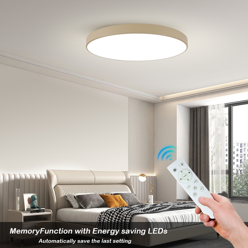 Brilagi - LED Dimmable ceiling light POOL SMART LED/128W/230V 3000-6000K 100 cm beige Wi-Fi Tuya + remote control