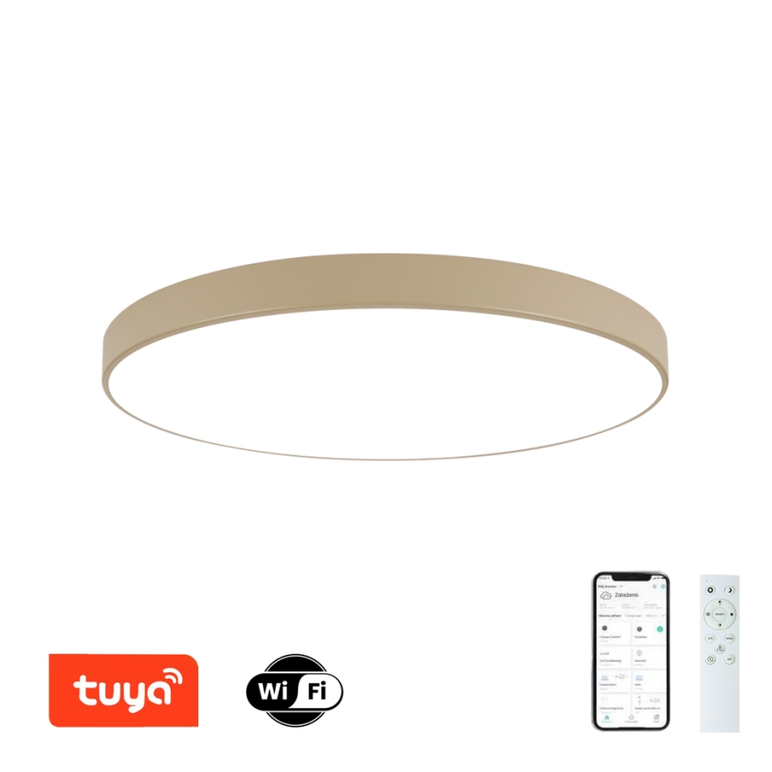 Brilagi - LED Dimmable ceiling light POOL SMART LED/128W/230V 3000-6000K 100 cm beige Wi-Fi Tuya + remote control