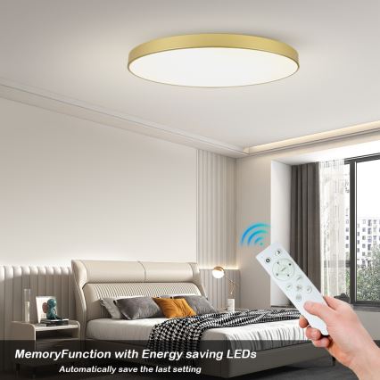 Brilagi - POOL SMART Dimmable LED Ceiling Light, 180W, 230V, 3000-6000K, 120 cm, Gold, Tuya Wi-Fi + Remote Control
