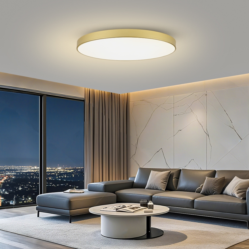 Brilagi - POOL SMART Dimmable LED Ceiling Light, 180W, 230V, 3000-6000K, 120 cm, Gold, Tuya Wi-Fi + Remote Control