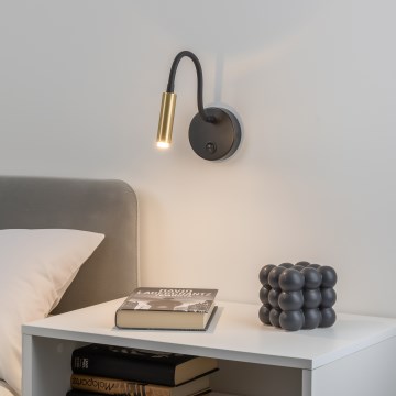 Brilagi - LED Dimmable flexible wall lamp MAYA 1xG9/4W/230V black/gold 2700-6500K Wi-Fi Tuya
