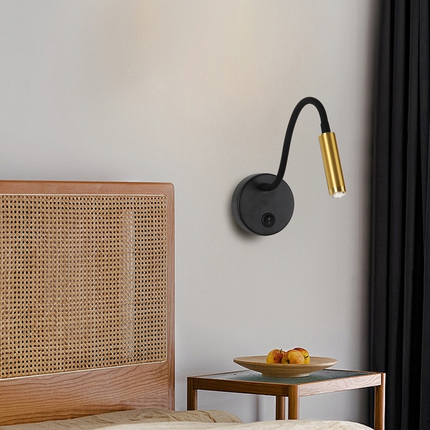 Brilagi - LED Dimmable flexible wall lamp MAYA 1xG9/4W/230V black/gold 2700-6500K Wi-Fi Tuya