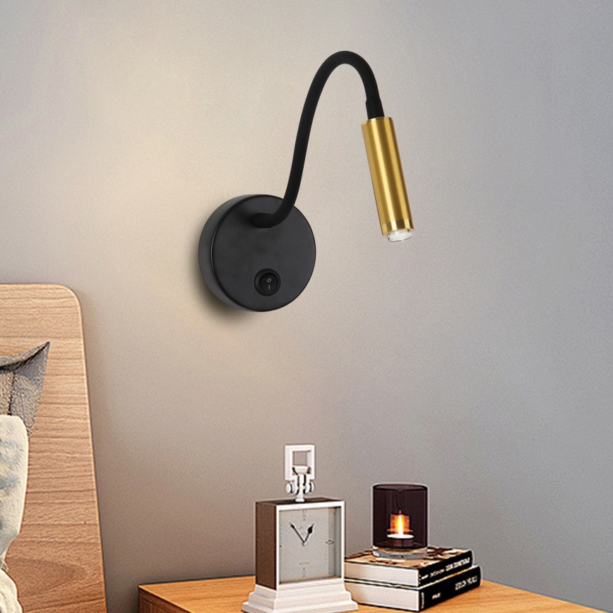 Brilagi - LED Dimmable flexible wall lamp MAYA 1xG9/4W/230V black/gold 2700-6500K Wi-Fi Tuya