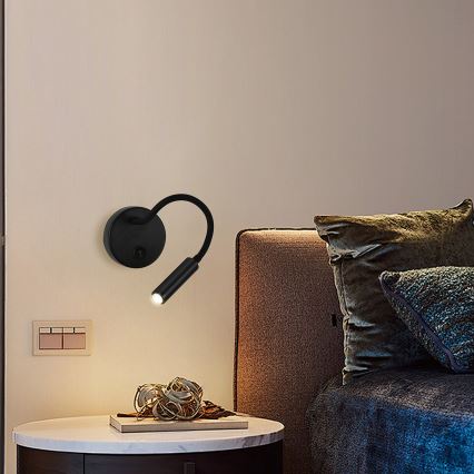 Brilagi - LED Dimmable flexible wall lamp MAYA 1xG9/4W/230V black 2700-6500K Wi-Fi Tuya