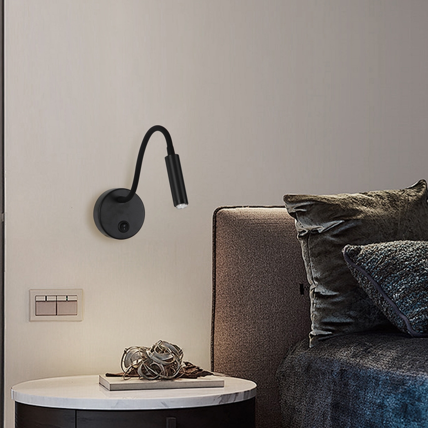 Brilagi - LED Dimmable flexible wall lamp MAYA 1xG9/4W/230V black 2700-6500K Wi-Fi Tuya