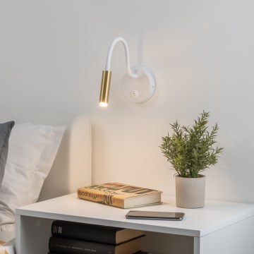 Brilagi - LED Dimmable flexible wall lamp MAYA 1xG9/4W/230V white/gold 2700-6500K Wi-Fi Tuya