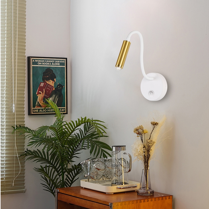 Brilagi - LED Dimmable flexible wall lamp MAYA 1xG9/4W/230V white/gold 2700-6500K Wi-Fi Tuya