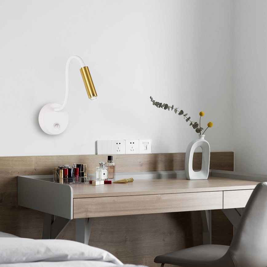 Brilagi - LED Dimmable flexible wall lamp MAYA 1xG9/4W/230V white/gold 2700-6500K Wi-Fi Tuya