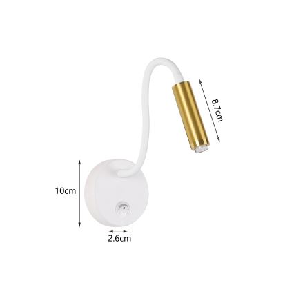 Brilagi - LED Dimmable flexible wall lamp MAYA 1xG9/4W/230V white/gold 2700-6500K Wi-Fi Tuya