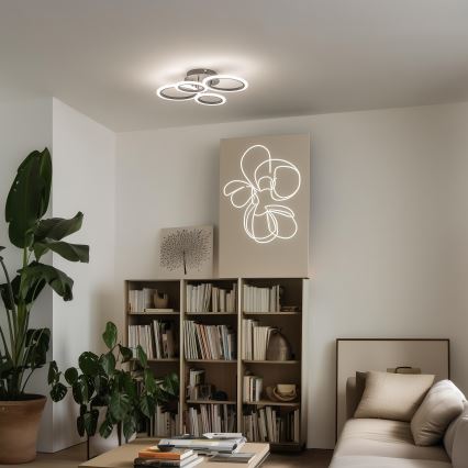 Brilagi - ORBITS LED Dimmable Surface-Mounted Ceiling Light LED/50W/230V 3000-6500K Black + Remote Control