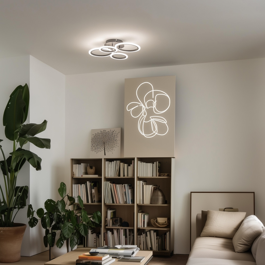 Brilagi - ORBITS LED Dimmable Surface-Mounted Ceiling Light LED/50W/230V 3000-6500K Black + Remote Control