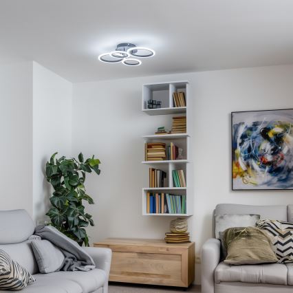 Brilagi - ORBITS LED Dimmable Surface-Mounted Ceiling Light LED/50W/230V 3000-6500K Black + Remote Control