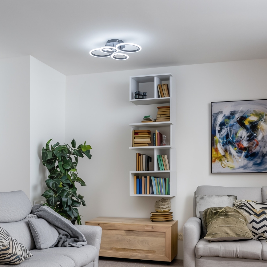 Brilagi - ORBITS LED Dimmable Surface-Mounted Ceiling Light LED/50W/230V 3000-6500K Black + Remote Control