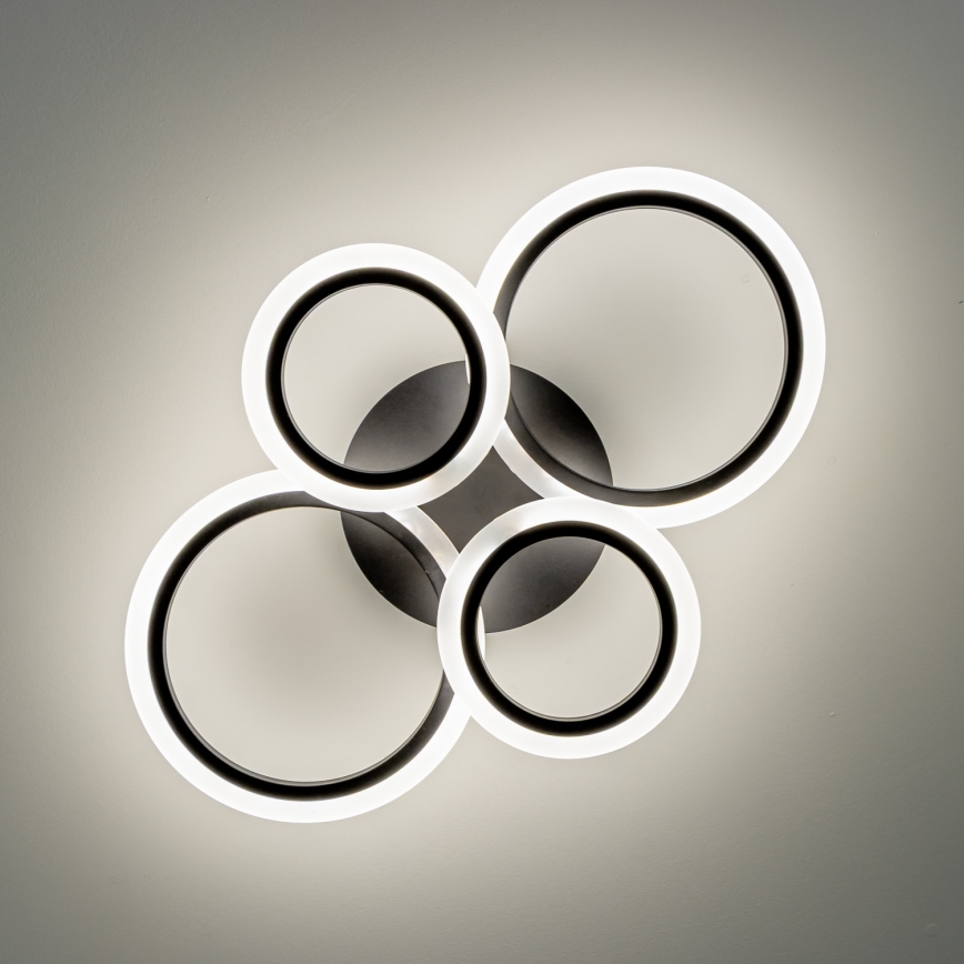 Brilagi - ORBITS LED Dimmable Surface-Mounted Ceiling Light LED/50W/230V 3000-6500K Black + Remote Control