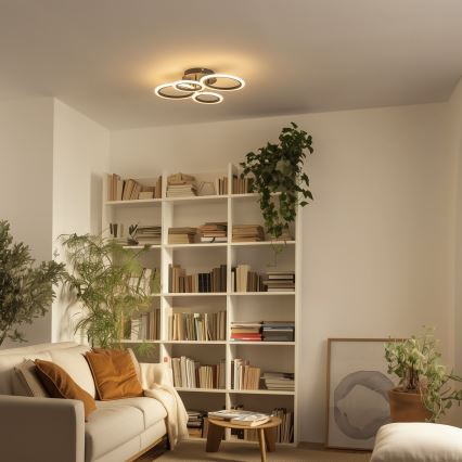 Brilagi - ORBITS LED Dimmable Surface-Mounted Ceiling Light LED/50W/230V 3000-6500K Black + Remote Control
