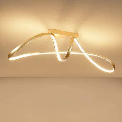 Brilagi - LED Dimmable Flush-Mount Chandelier TWISTER LED/60W/230V 3000-6000K gold + remote control