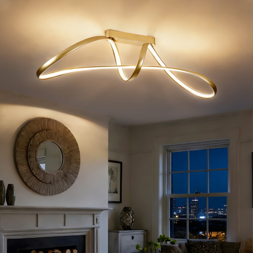 Brilagi - LED Dimmable Flush-Mount Chandelier TWISTER LED/60W/230V 3000-6000K gold + remote control