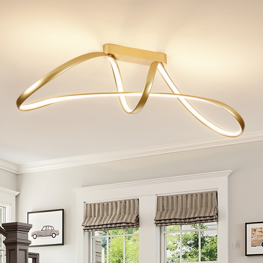 Brilagi - LED Dimmable Flush-Mount Chandelier TWISTER LED/60W/230V 3000-6000K gold + remote control