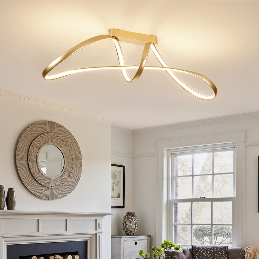 Brilagi - LED Dimmable Flush-Mount Chandelier TWISTER LED/60W/230V 3000-6000K gold + remote control