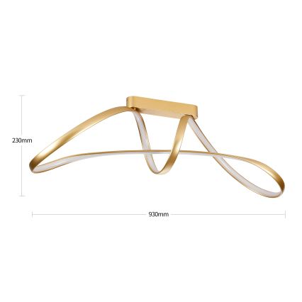 Brilagi - LED Dimmable Flush-Mount Chandelier TWISTER LED/60W/230V 3000-6000K gold + remote control