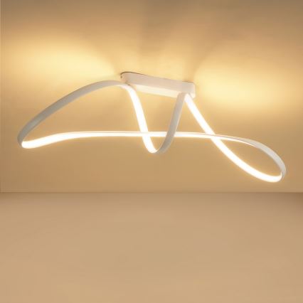 Brilagi - TWISTER Dimmable LED Flush-Mount Ceiling Light, 60W, 230V, 3000–6000K, White + Remote Control