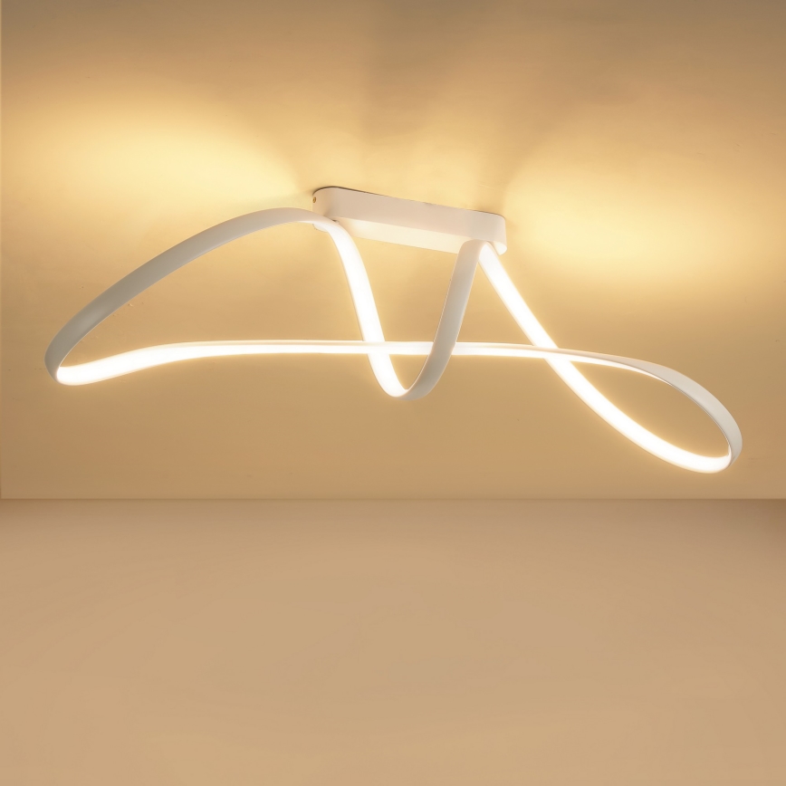 Brilagi - TWISTER Dimmable LED Flush-Mount Ceiling Light, 60W, 230V, 3000–6000K, White + Remote Control