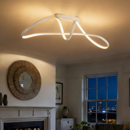 Brilagi - TWISTER Dimmable LED Flush-Mount Ceiling Light, 60W, 230V, 3000–6000K, White + Remote Control