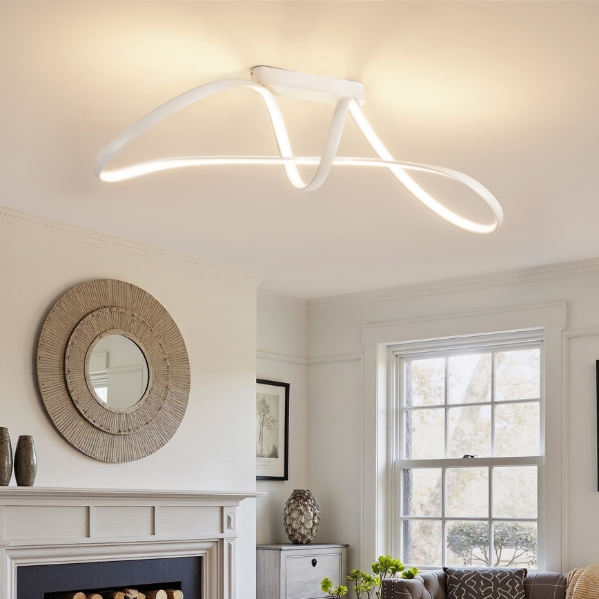 Brilagi - TWISTER Dimmable LED Flush-Mount Ceiling Light, 60W, 230V, 3000–6000K, White + Remote Control